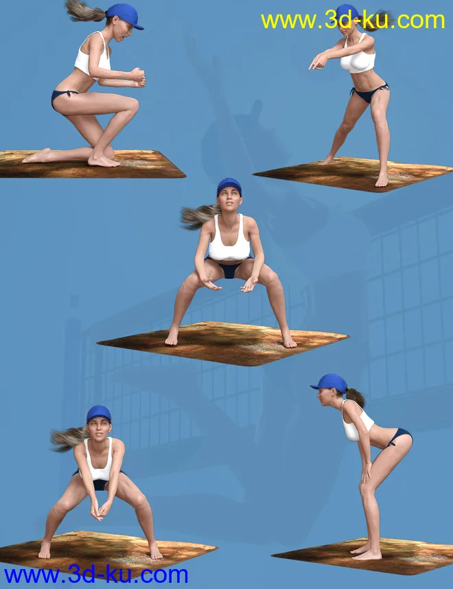 Volleyball Poses for Genesis 8 Female模型的图片6