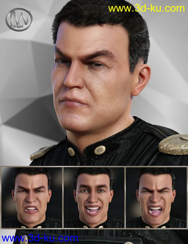 Warrior Expressions for Genesis 8 Male and Vladimir 8模型的图片1