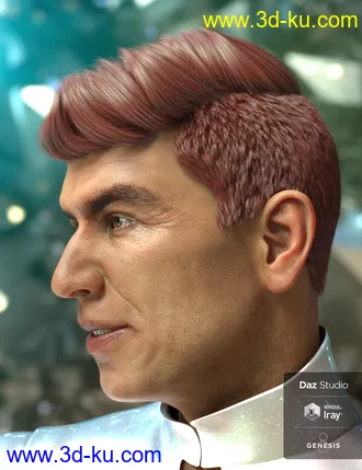 3D打印模型Wave Hair for Genesis 8 and Genesis 3 Male(s)的图片