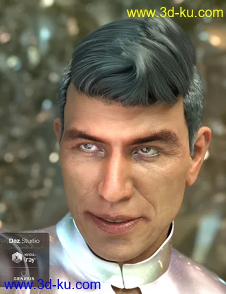 3D打印模型Wave Hair for Genesis 8 and Genesis 3 Male(s)的图片