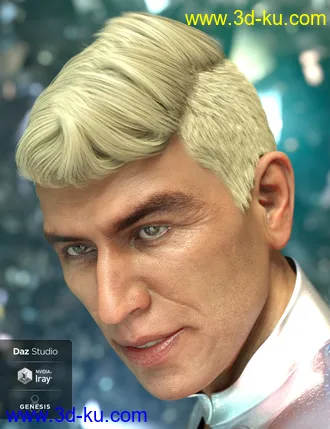 3D打印模型Wave Hair for Genesis 8 and Genesis 3 Male(s)的图片