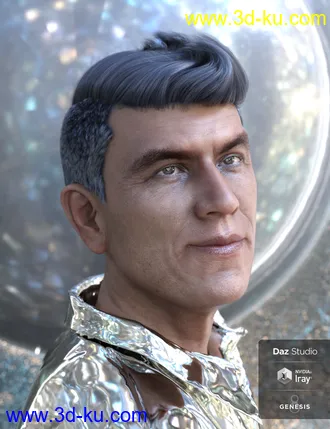 3D打印模型Wave Hair for Genesis 8 and Genesis 3 Male(s)的图片