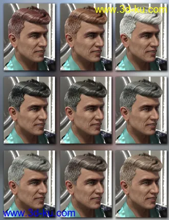 3D打印模型Wave Hair for Genesis 8 and Genesis 3 Male(s)的图片