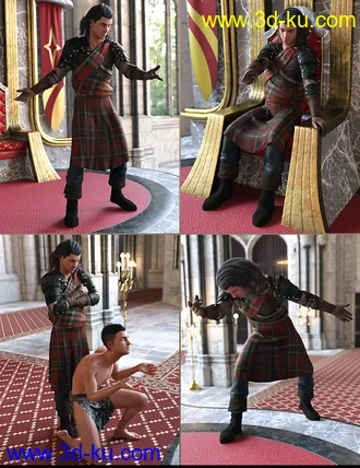 3D打印模型Winterblack Hall Throne Poses for Genesis 8的图片