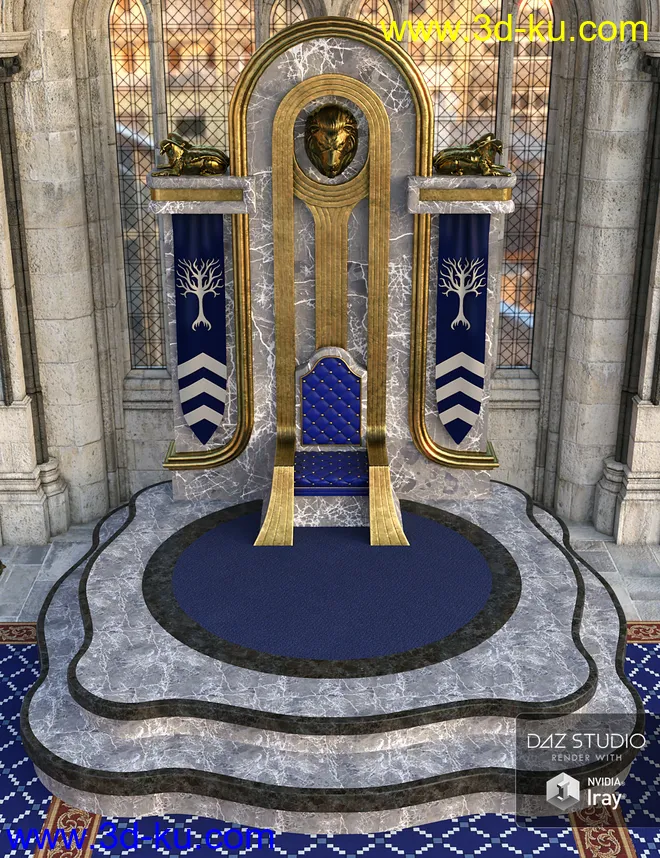 Winterblack Hall Throne Room Props模型的图片3