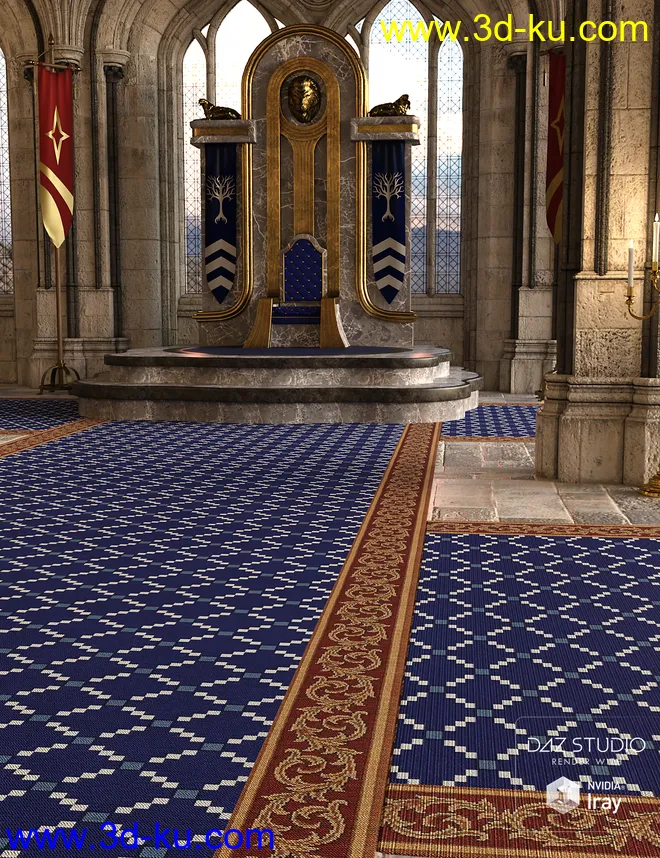 Winterblack Hall Throne Room Props模型的图片5