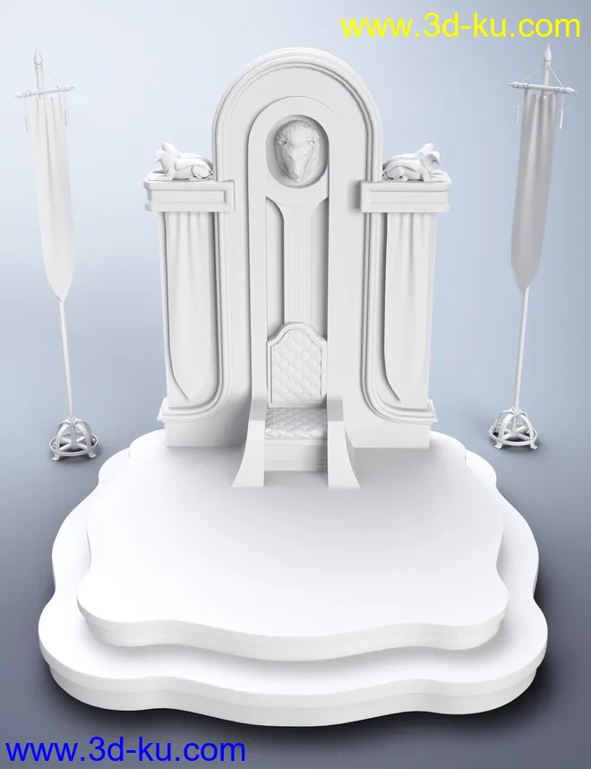 Winterblack Hall Throne Room Props模型的图片10