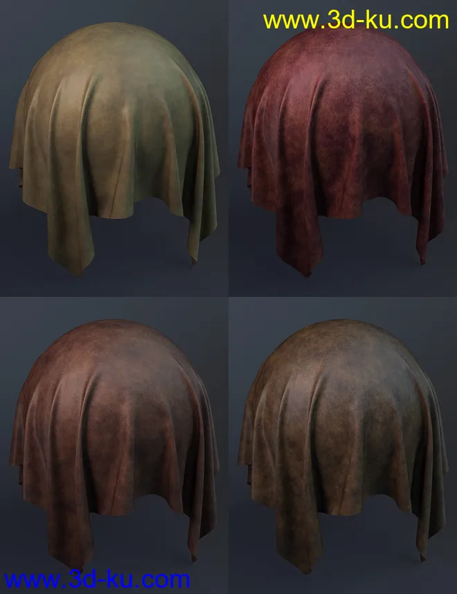 Worn Rough Leather Iray Shaders模型的图片2