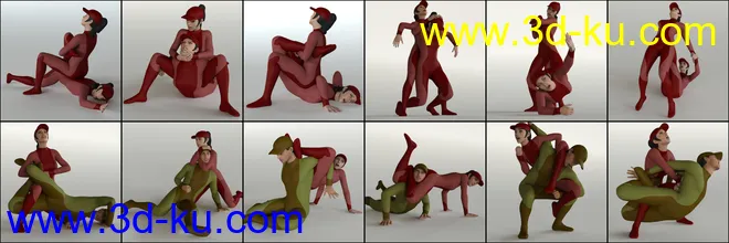 Wrestling Poses for Genesis 8模型的图片3