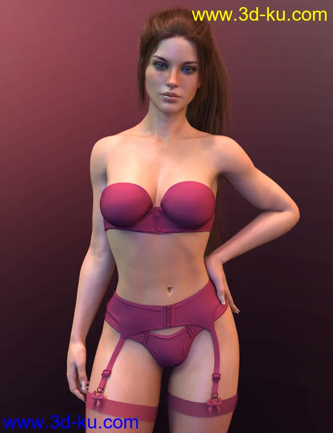 X-Fashion Cute Lingerie for Genesis 8 Female(s)模型的图片1