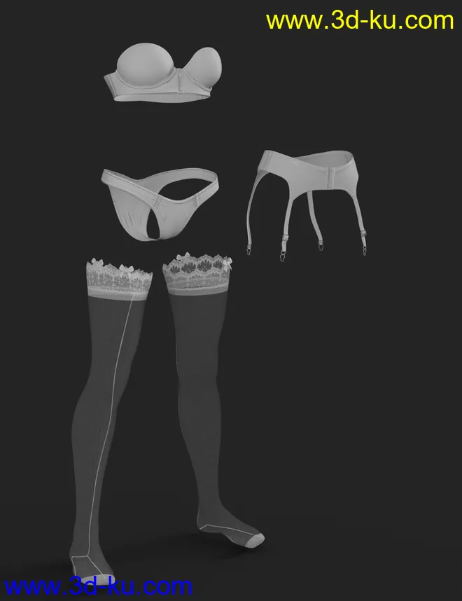 X-Fashion Cute Lingerie for Genesis 8 Female(s)模型的图片6