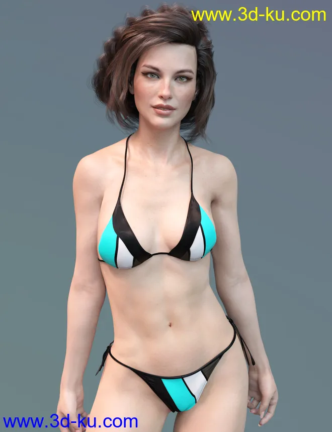 X-Fashion FunLines Bikini for Genesis 8 Female(s)模型的图片1