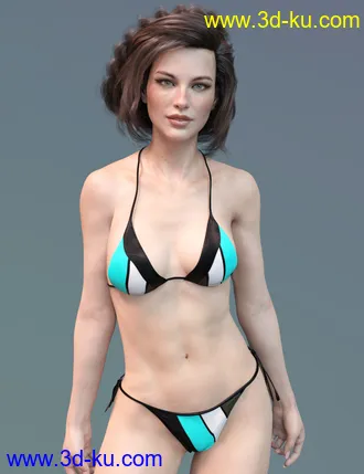 3D打印模型X-Fashion FunLines Bikini for Genesis 8 Female(s)的图片