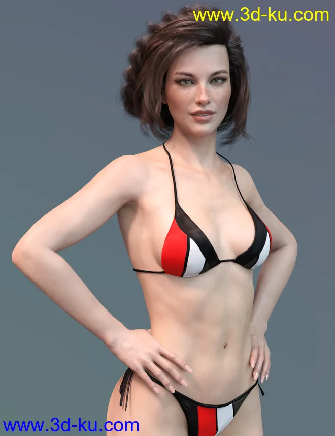 X-Fashion FunLines Bikini for Genesis 8 Female(s)模型的图片2