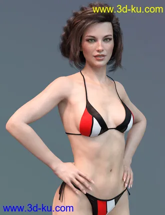 3D打印模型X-Fashion FunLines Bikini for Genesis 8 Female(s)的图片