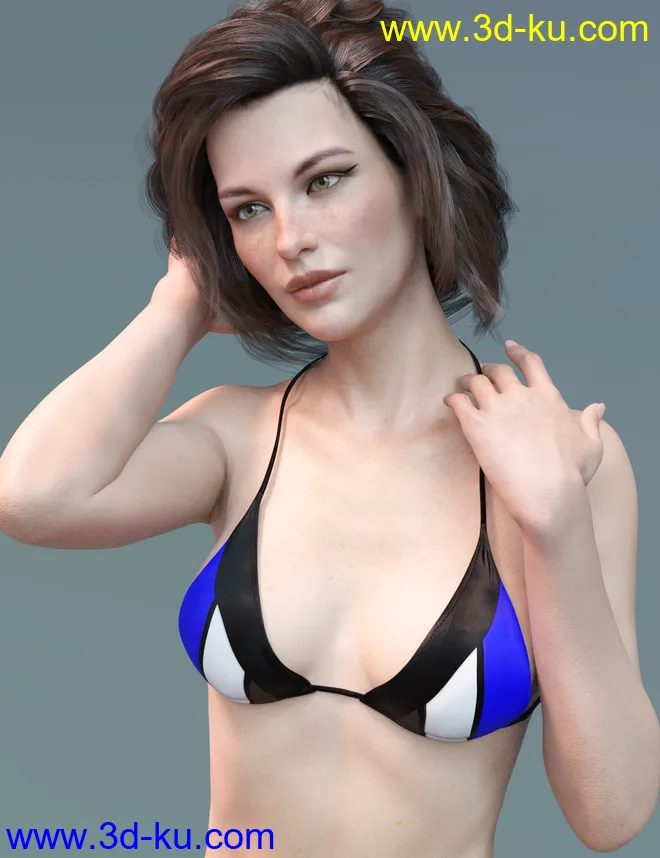 X-Fashion FunLines Bikini for Genesis 8 Female(s)模型的图片3