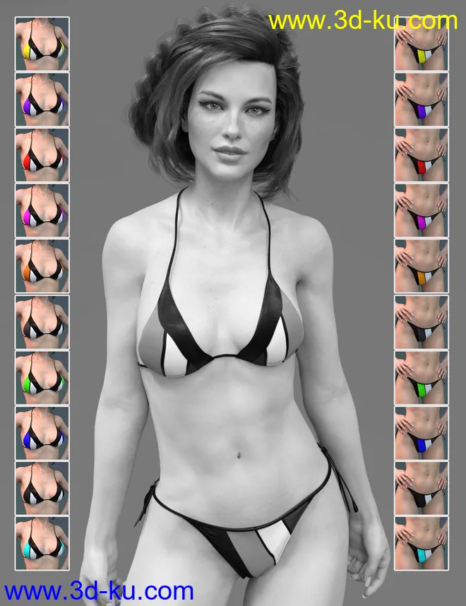 X-Fashion FunLines Bikini for Genesis 8 Female(s)模型的图片4