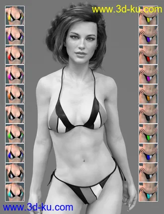 3D打印模型X-Fashion FunLines Bikini for Genesis 8 Female(s)的图片
