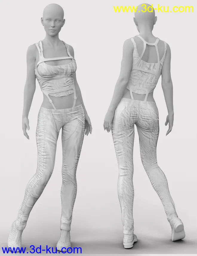 X-Fashion Lara Outfit for Genesis 8 Female(s)模型的图片6