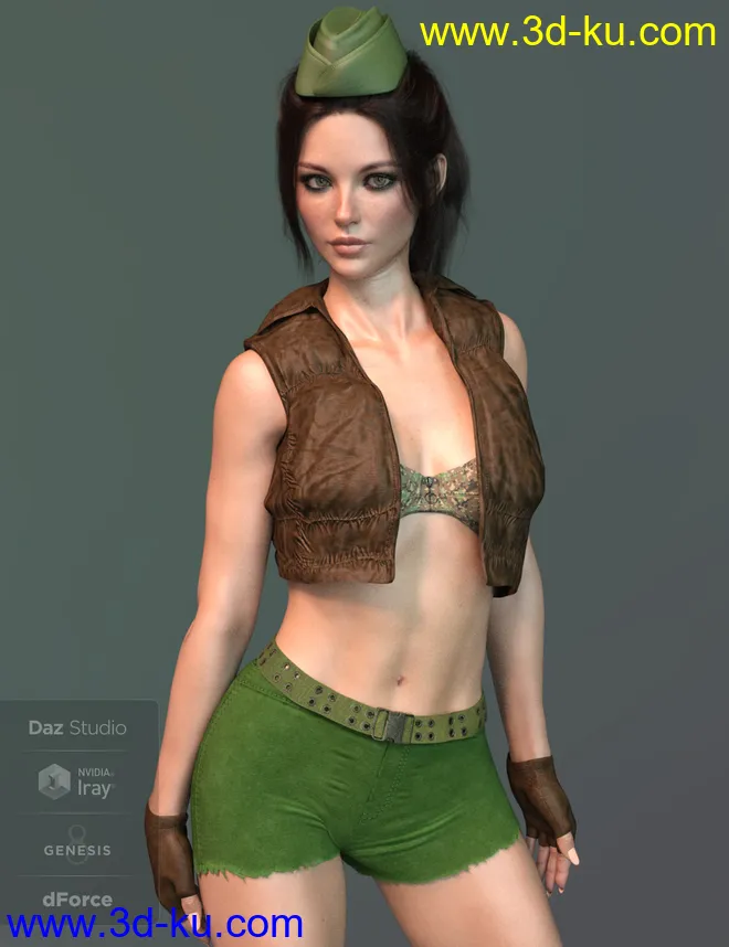 X-Fashion Uniform 04 for Genesis 8 Female(s)模型的图片1