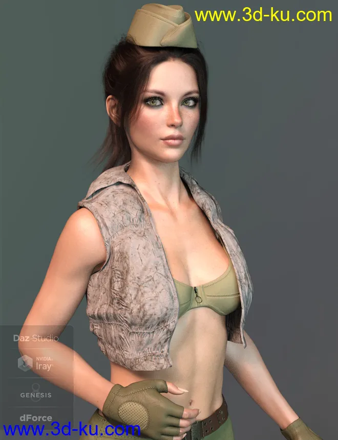 X-Fashion Uniform 04 for Genesis 8 Female(s)模型的图片2