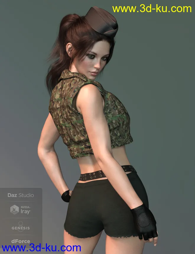 X-Fashion Uniform 04 for Genesis 8 Female(s)模型的图片4