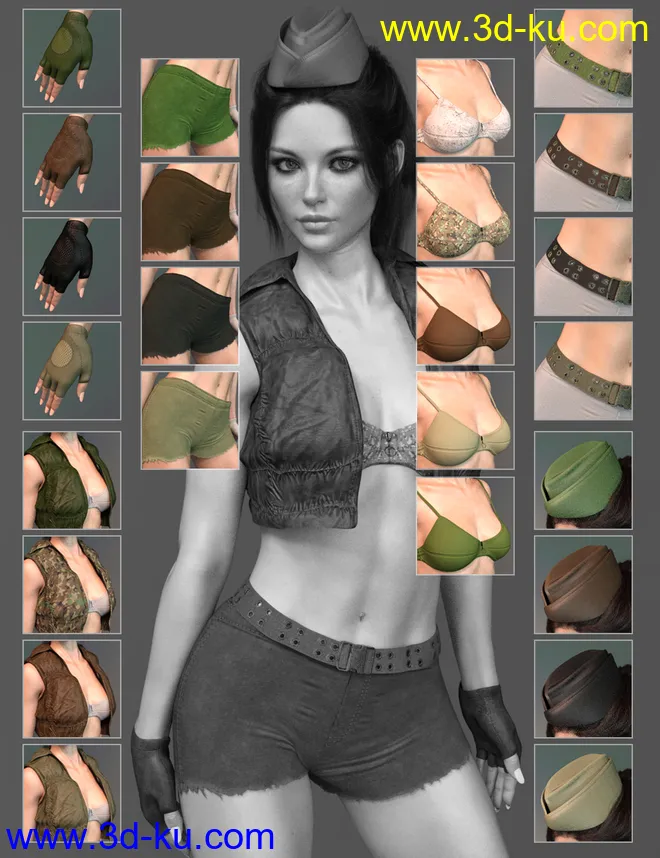 X-Fashion Uniform 04 for Genesis 8 Female(s)模型的图片5