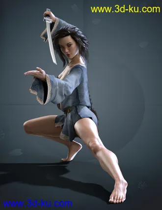 3D打印模型X-Fashion Warrior Kimono for Genesis 8 Female(s)的图片