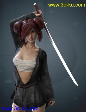 3D打印模型X-Fashion Warrior Kimono for Genesis 8 Female(s)的图片