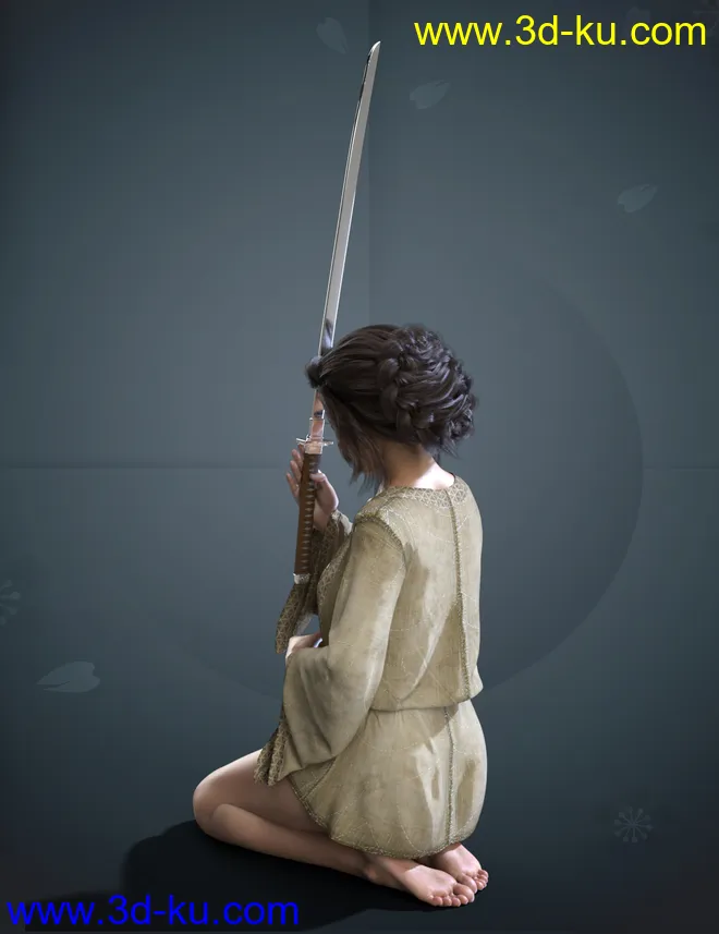 X-Fashion Warrior Kimono for Genesis 8 Female(s)模型的图片3