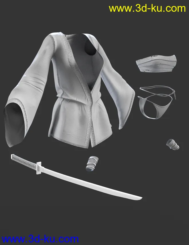 X-Fashion Warrior Kimono for Genesis 8 Female(s)模型的图片5