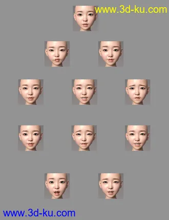 3D打印模型Xiao Yun and Expressions for Genesis 8 Female的图片