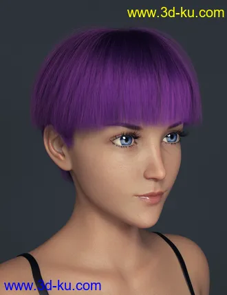 3D打印模型Ying Hair for Genesis 8 Female(s)的图片