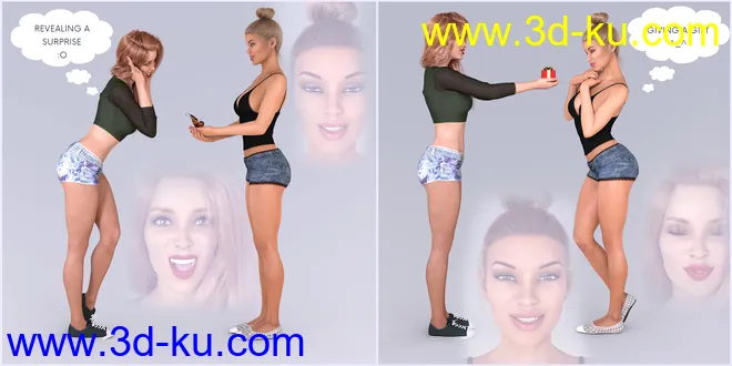 Z Actions and Reactions Poses and Bonus Expressions for Genesis 3 and 8模型的图片5