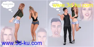3D打印模型Z Actions and Reactions Poses and Bonus Expressions for Genesis 3 and 8的图片