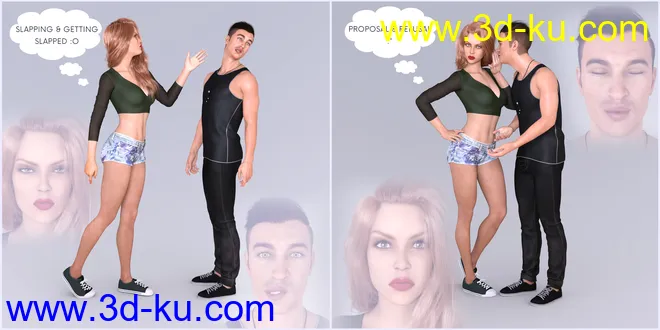 Z Actions and Reactions Poses and Bonus Expressions for Genesis 3 and 8模型的图片8