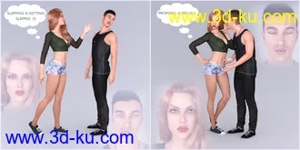 3D打印模型Z Actions and Reactions Poses and Bonus Expressions for Genesis 3 and 8的图片