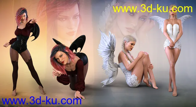 Z Angel & Devil - Poses, Partials and Expressions for Genesis 3 & 8 Female模型的图片4