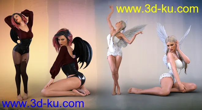 Z Angel & Devil - Poses, Partials and Expressions for Genesis 3 & 8 Female模型的图片5