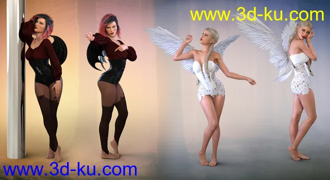 Z Angel & Devil - Poses, Partials and Expressions for Genesis 3 & 8 Female模型的图片6