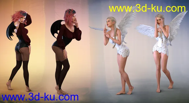 Z Angel & Devil - Poses, Partials and Expressions for Genesis 3 & 8 Female模型的图片7