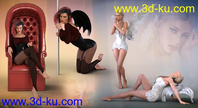Z Angel & Devil - Poses, Partials and Expressions for Genesis 3 & 8 Female模型的图片8