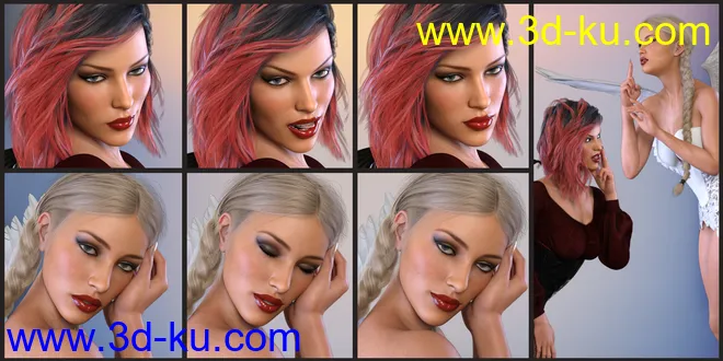 Z Angel & Devil - Poses, Partials and Expressions for Genesis 3 & 8 Female模型的图片9