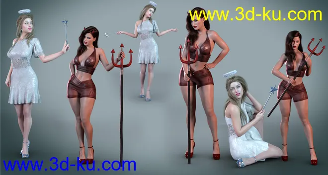 Z Angel and Devil Cosplay Props and Poses模型的图片8