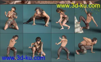 3D打印模型Z Animalistic Poses and Partials for Genesis 3 and 8的图片