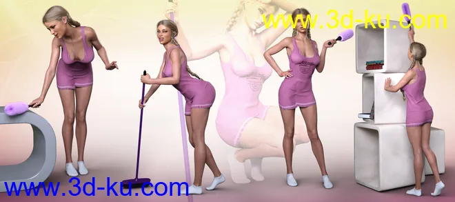 Z Cleaning Props and Poses for Genesis 3 and 8 Female模型的图片5