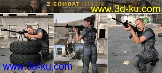 3D打印模型Z Combat Rifles and Poses for Genesis 3 and 8的图片
