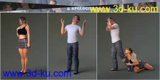 3D打印模型Z Excuses and Apologies Poses for Genesis 3 and 8的图片