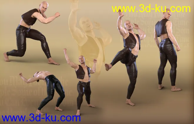 Z Fearless Warrior - Poses and Partials for Genesis 3 & 8 Male模型的图片4