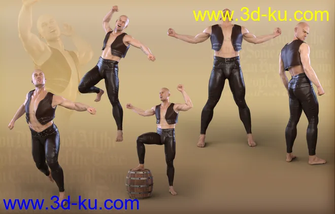 Z Fearless Warrior - Poses and Partials for Genesis 3 & 8 Male模型的图片5